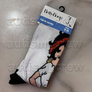 2/$14 💥🆕 Betty Boop White/Black Toe Adult Socks | Size 9-13 | 6684